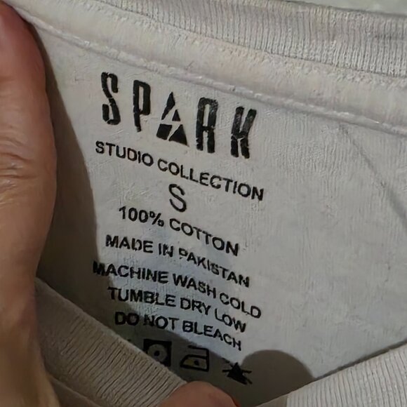 Spark Studio Mens Paint Splatter Shirt Small Streetwear Casual Graphic Tee 90s - Picture 4 of 6